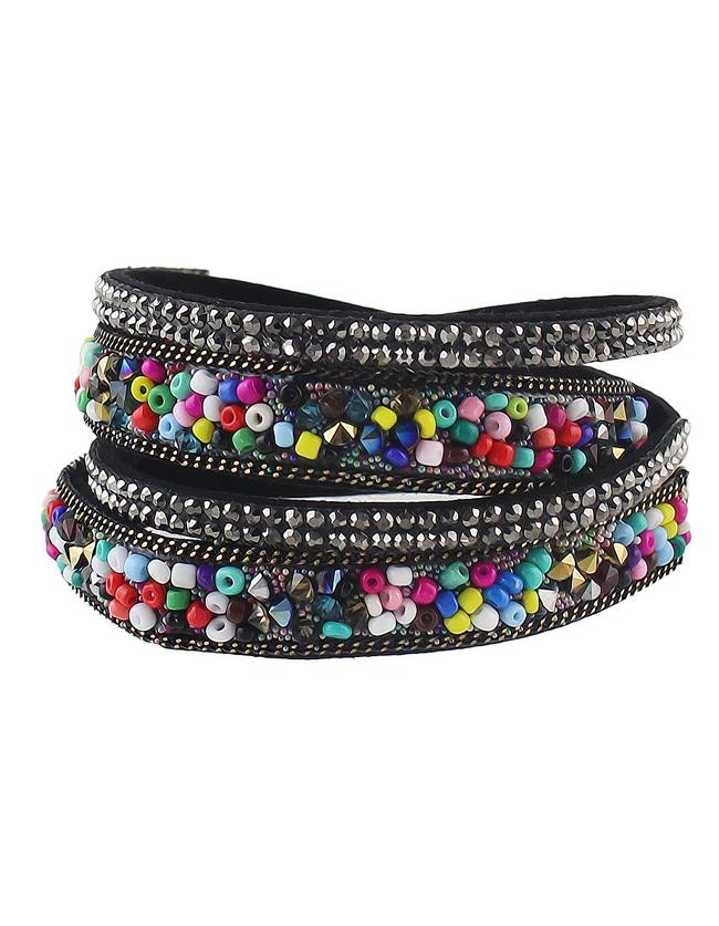 Romwe Colorful Beads Multilayers Women Wrap Bracelet Jewelry