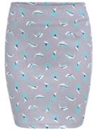 Romwe With Zipper Graphic Print Bodycon Skirt