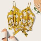 Romwe Tie Back Daisy Floral Cami Top