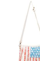 Romwe American Flag Print Tassel Bag