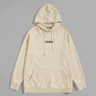 Romwe Guys Letter Print Pocket Patched Drawstring Hoodie