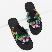 Romwe Butterfly Decor Flip Flops