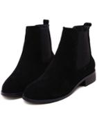 Romwe Black Round Toe Elastic Boots