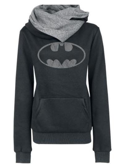 Romwe Black Hooded Cowl Neck Pockets Sweatshirt