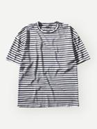 Romwe Black And White Striped Tee