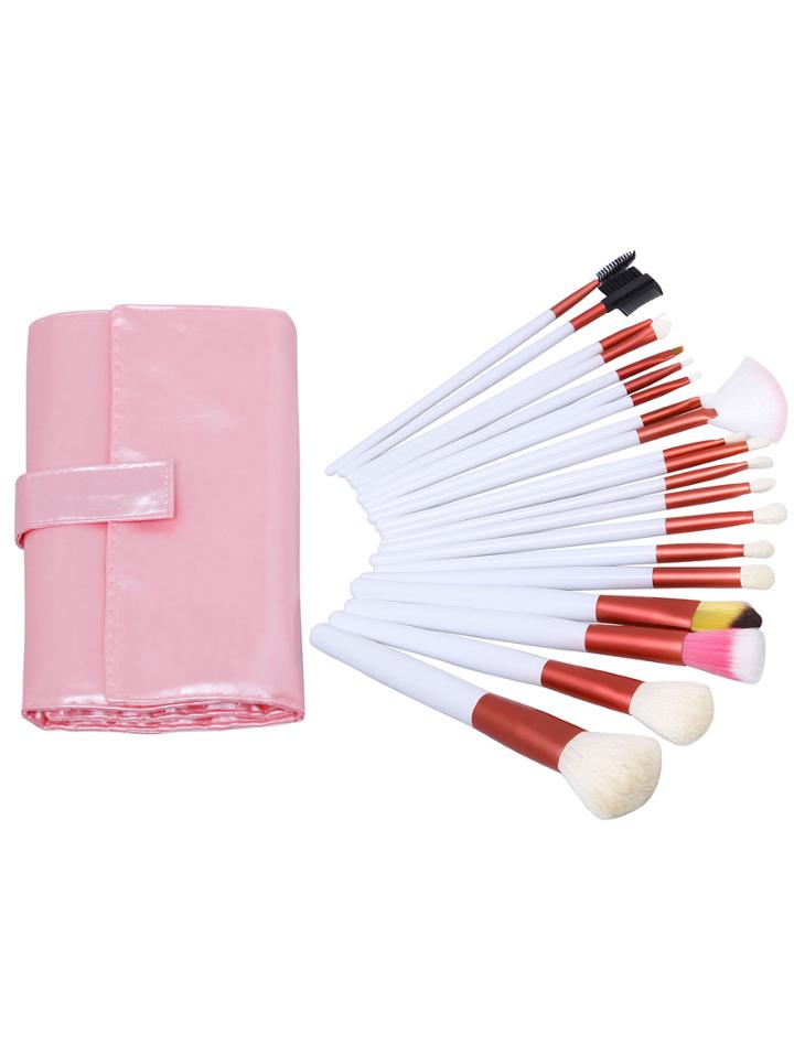 Romwe 20pcs Animal Hair Makeup Brushs With Cosmetic Bag