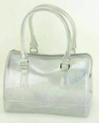 Romwe Silver Pu Zipper Tote Bag