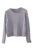 Romwe Midriff Grey Jumper