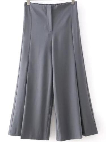 Romwe Wide Leg Grey Pant