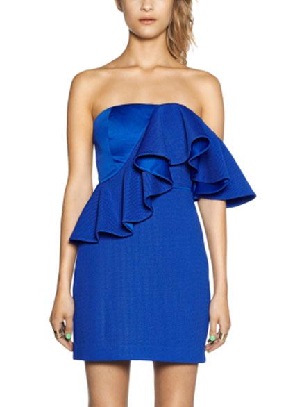 Romwe Strapless Ruffle Bodycon Dress