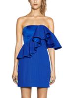 Romwe Strapless Ruffle Bodycon Dress