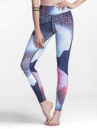 Romwe Color Block Striped Checked Leggings