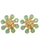 Romwe Rhinestone Small Flower Stud Earrings