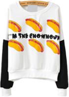 Romwe Hot Dog Letters Print Sweatshirt