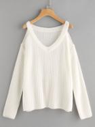 Romwe Open Shoulder Jumper