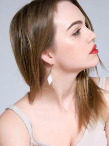 Romwe Rhombus Detail Drop Earrings