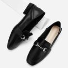 Romwe Solid Buckle Decor Loafers