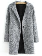 Romwe Single Button Tweed Coat