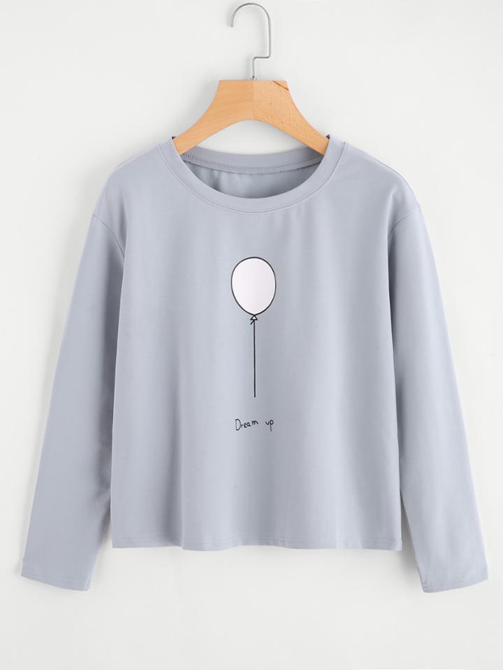 Romwe Balloon Print T-shirt