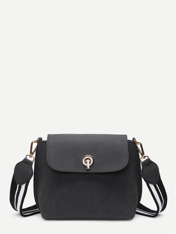 Romwe Zipper Back Flap Bag With Convertible Strap