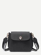 Romwe Zipper Back Flap Bag With Convertible Strap