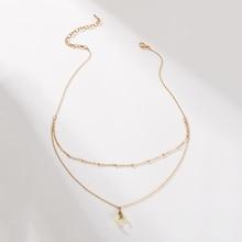 Romwe Dainty Gold Chain Necklace With Mini Horn Pendant