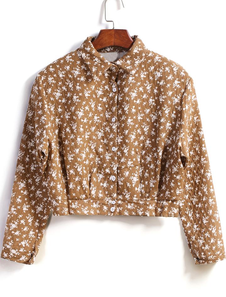 Romwe Long Sleeve Lapel With Buttons Crop Yellow Coat
