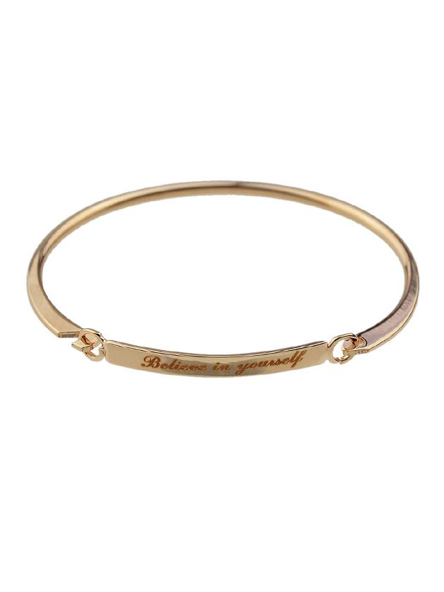 Romwe Rosegold Believe In Yourself Letter Bracelets Simple Bracelets