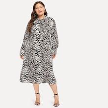 Romwe Plus Leopard Print Dress