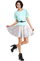 Romwe Romwe Sequin Camouflage Print Skirt