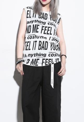 Romwe Letter Print Cut Out Black T-shirt