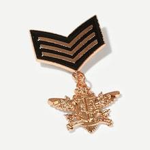 Romwe Men Wing Detail Medal Brooch