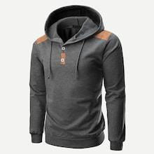 Romwe Guys Drawstring Detail Hooded Sweatshirt
