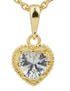 Romwe Elegant Imitation Crystal Heart Pendant Stone Necklace