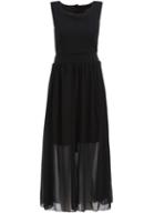 Romwe Back Buttont Cut Out Chiffon Black Dress