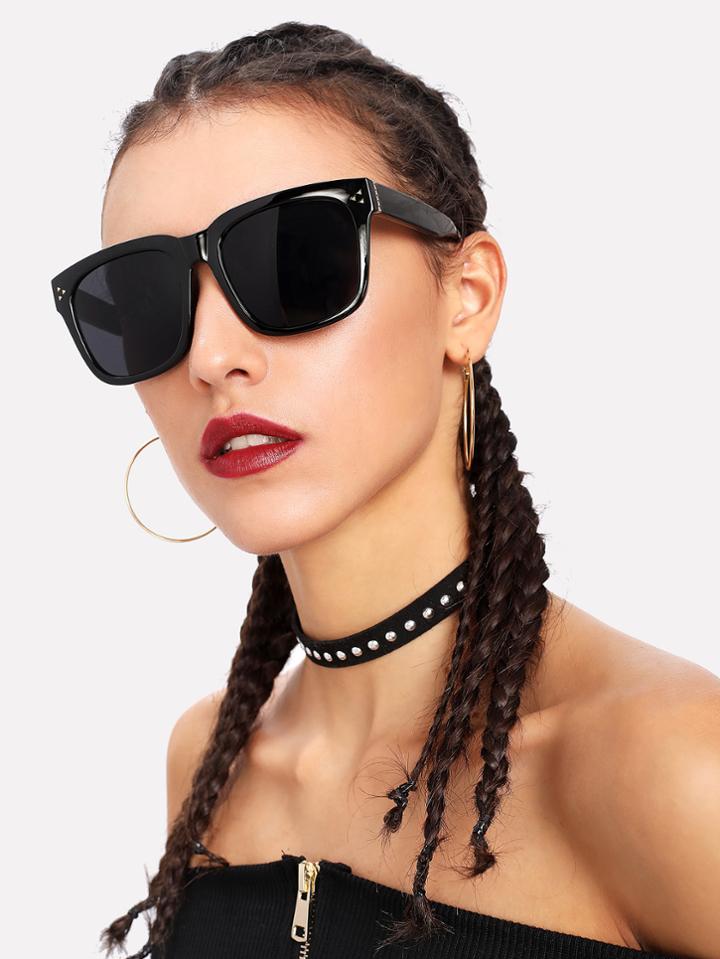 Romwe Oversized Flat Lens Sunglasses