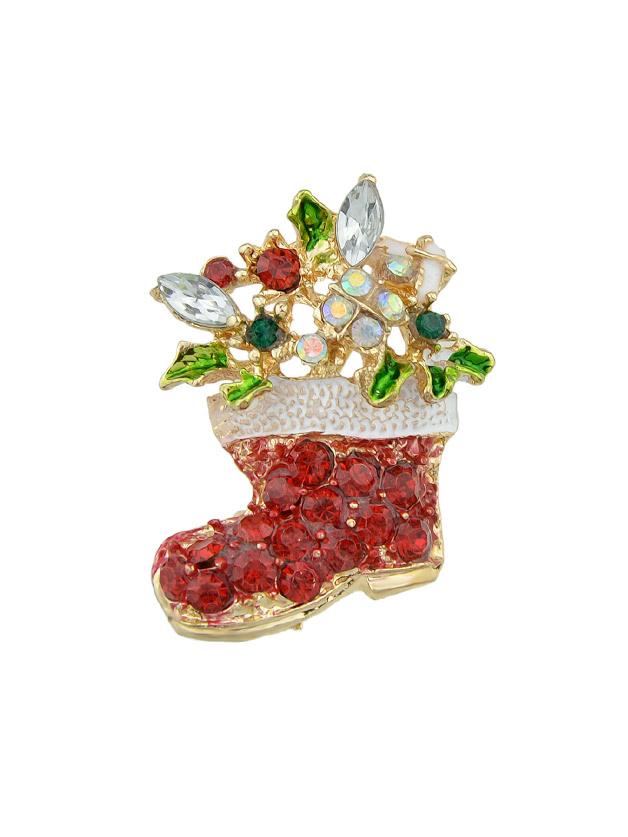 Romwe Christmas Boot Brooch