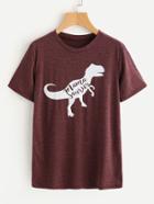 Romwe Dinosaur Print T-shirt