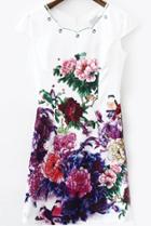 Romwe With Jewelled Sequined Florals Slim Dress