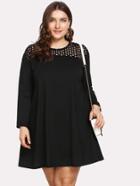 Romwe Laser Cut Insert Tunic Dress