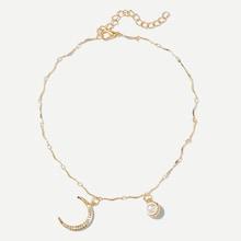 Romwe Moon Detail Chain Choker