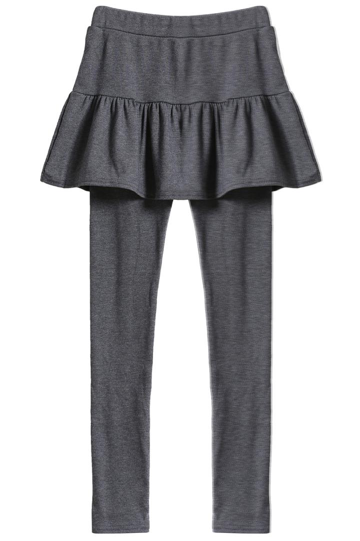 Romwe Flouncing Dark Grey Skirt Legging