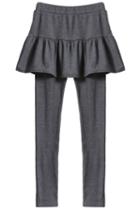 Romwe Flouncing Dark Grey Skirt Legging