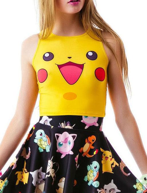 Romwe Pikachu Print Tank Top