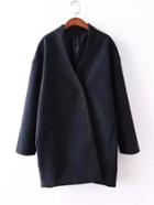 Romwe Drop Shoulder Wrap Coat