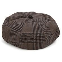 Romwe Plaid Beret Hat