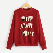 Romwe Letter Tunic Pullover