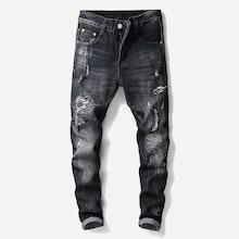 Romwe Men Washed Destroyed Jeans