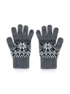 Romwe Christmas Geometric Pattern Knit Gloves