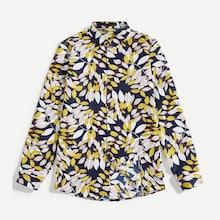 Romwe Guys Leaf Print Single Breasted Shirt